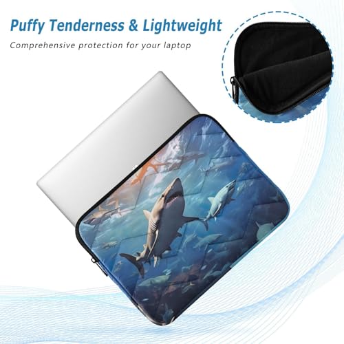 Funda para laptop 13-14 pulgadas impermeable con diseño de tiburones miniatura 5