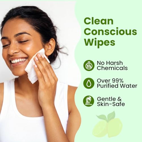 Image of Claret Refreshing Wet Wipes With Natural Lemon Extract For Face & Body | 25 Pulls | 100% Ultra Purified Water | pH Balanced & Alcohol-Free (Pack of 9)