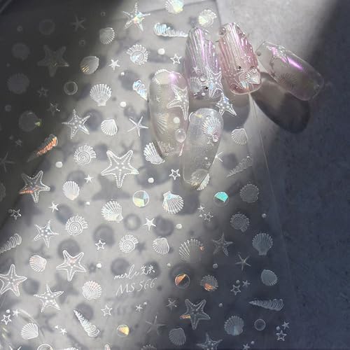Jaliya JLA0324 Aurora Ocean Nail Stickers Summer Nail Art Stickers Starfish Conch Shell Nail Decals Seashells Ocean Stickers thumb #5