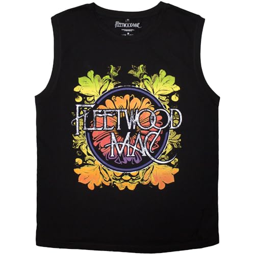 Men's Fleetwood Mac Circle Floral Logo Mens Tank Medium Black