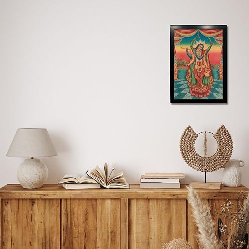 Image of Kagaz Kala - Vintage Art Prints - Hindu God Photos with Frames For Pooja Room Bedroom Living Room Decor Gifts Framed (Shri Guranga Avatara)