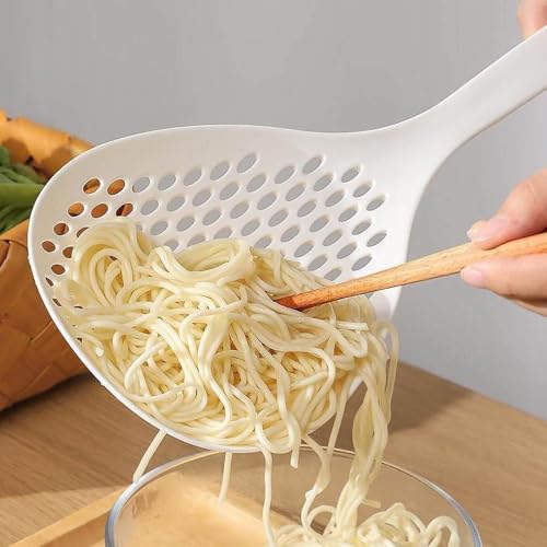 Strainer Scoop Colander Slotted Pasta Spoon - Slotted Serving Spoons for Cooking and Filtering Vegetable Pasta
