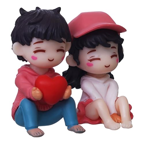 Image of eCraftIndia Valentine Gift for Girlfriend Boyfriend Resin Miniature Cute Romantic Couple Statue Boy Giving Heart to Girl Showpiece Valentine Day Gift for Husband Wife Her Valentines Decoration Item