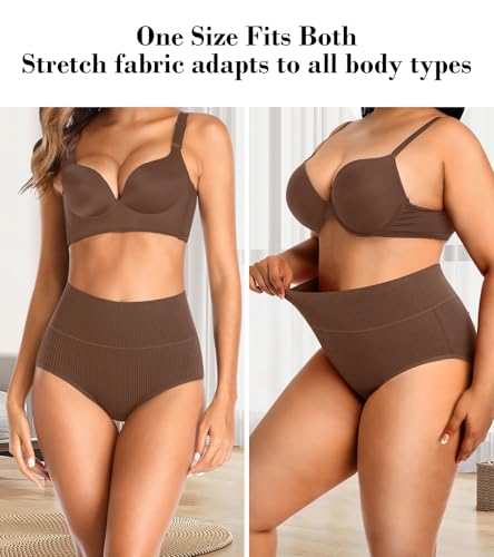 Image of High Waisted Womens Underwear Cotton Tummy Control Postpartum Essentials Full Coverage Panties Soft Comfortable Briefs