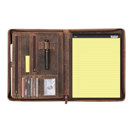 KomalC Vintage Leather Portfolio Organizer