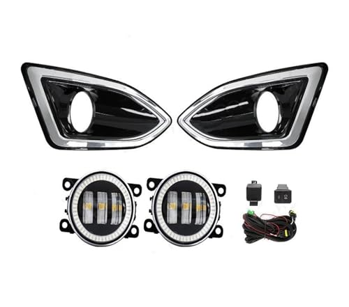 Feux brouillard Ford Edge 2015 à 2018 LED Angel Eyes blanc puissant