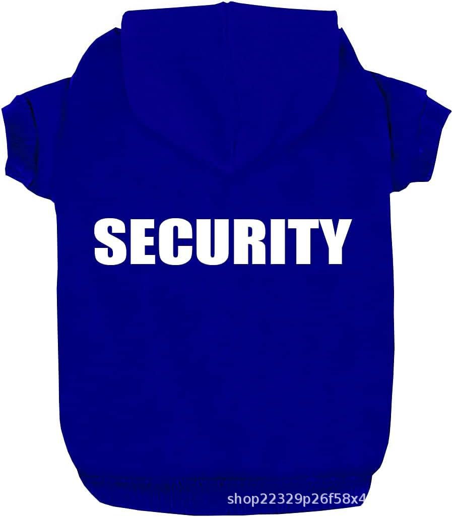 Dog Sweaters for Small Dogs Security Dog Hoodie Dog Sweater Soft Brushed Fleece Dog Clothes Dog Hoodie Sweatshirt (Blue,Large)