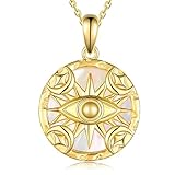 Lieditia Collar de mal de ojo para mujer - Collar de mal de ojo de oro y plata de ley 925 - Joyería de protección - Amuleto de mal de ojo - Regalos para mamá, esposa, mejor amiga o ella
