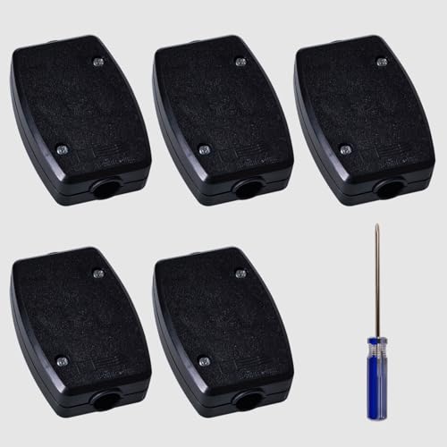 GTIWUNG 5 Piezas Caja de Conexion de Plastico 3 Terminal Cajas de Conexiones Eléctrico Conector de Línea de Cable para iluminación Interior, Alimentación, Cableado Automotriz 13A 250V Negro