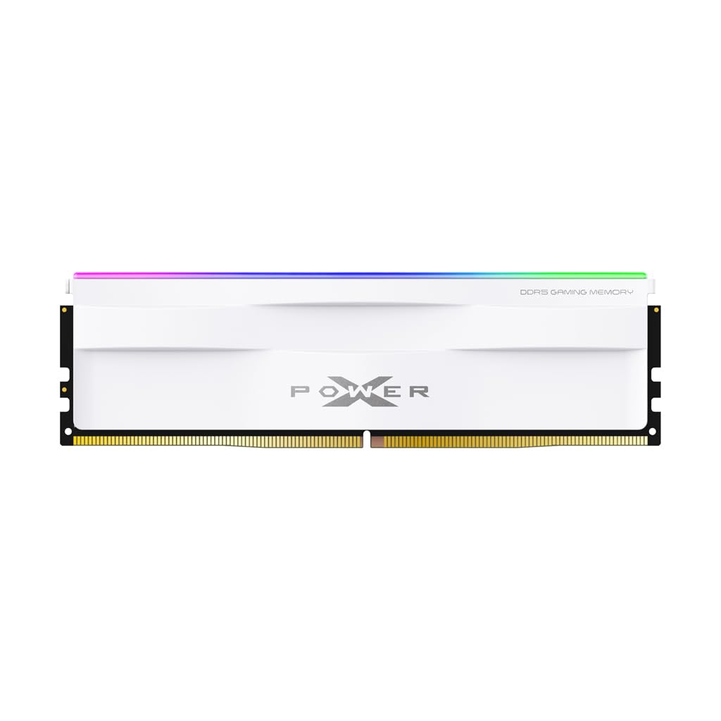 Silicon Power DDR5 16GB Zenith RGB 6000MT/s (PC5-48000) 288-pin CL36 1.35V UDIMM Módulo de memoria RAM de escritorio RAM SP016GXLWU60FFSH Blanco
