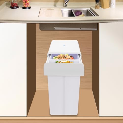 Canasta de basura doble extraíble para cocina bajo gabinetes miniatura 2