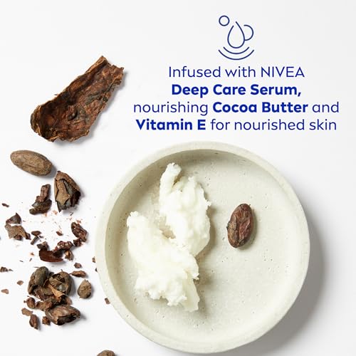 NIVEA Cocoa Butter Body Lotion | 48H Deep Moisturie |Daily Moisturizer | Light, Non-greasy | with Cocoa Butter & Vitamin E | For Dry to very dry Skin | 625mL Pump Bottle - Image 6