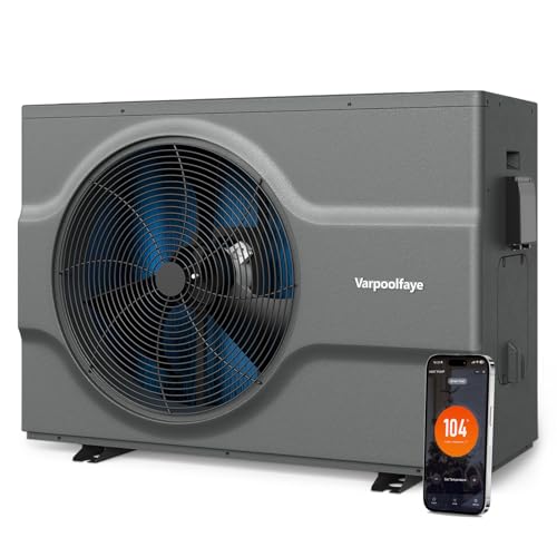65,000 BTU Inverter Swimming Pool Heat Pump for In Ground Pools 21,000 Gallons Electric Pool Heater for Above Ground Pool Heating Cooling WiFi Control 220v