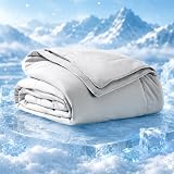 Deconovo Cooling Blanket Twin Light Gray for Hot Sleepers and Night Sweats, 60"×80" Dual-Sided Cool Touch Comforter, Lightweight Breathable Summer Quilt 100% Machine Washable Nylon