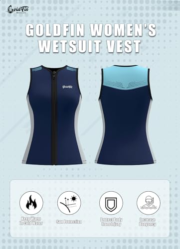 Chaleco de neopreno para mujer GoldFin azul, y pantalones cortos de neopreno negros para mujer 2mm, XX-Large miniatura 4