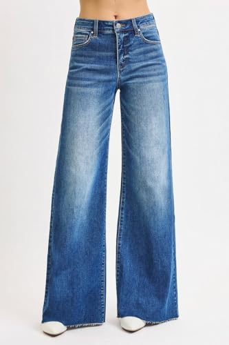 SALT TREE Risen Jeans - Tummy Control High Rise Ankle Palazzo Jeans - PWA21114M3