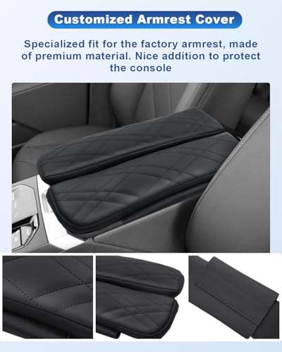 Image of CDEFG 2Pcs for 2022-2025 BMW iX Center Console Cover for 2022-2025 BMW iX Accessories Armrest Cover 2022-2025 iX Middle Console Pad Arm Rest Cushion Leather Cover