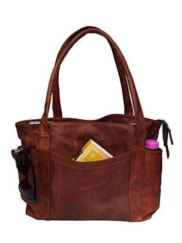 Bolso Tote Mujer de Cuero Genuino Vintage 16" miniatura 1