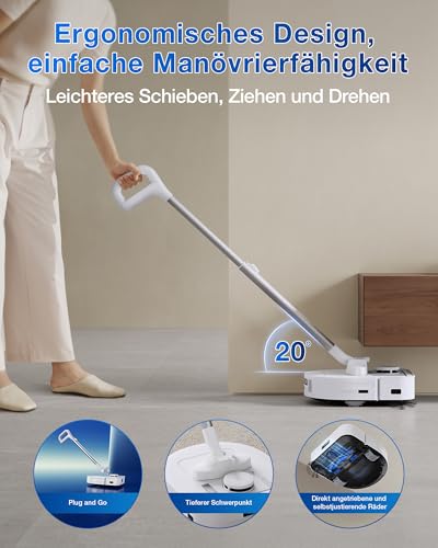 ECOVACS DEEBOT X5 HYBRID 2-in-1 Saugroboter und Handstaubsauger mit automatischer Absaugung, ZeroTangle 2.0, TrueDetect, App Steuerung, &uuml;berlegene Mobilit&auml;t f&uuml;r m&uuml;helose Reinigung, TrueMapping 2.0