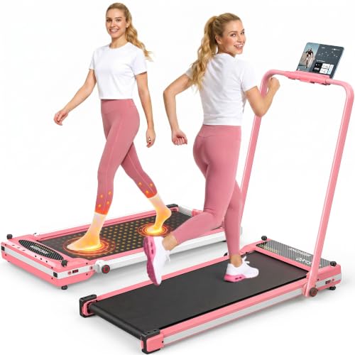 Image of FUNMILY Incline Walking Pad Treadmill with Handle Bar, Folding Treadmills for Home Small, 3.5HP Portable Treadmill with Desk, 350 lbs Weight Capacity, Walking Pad with Remote Control and LED Display