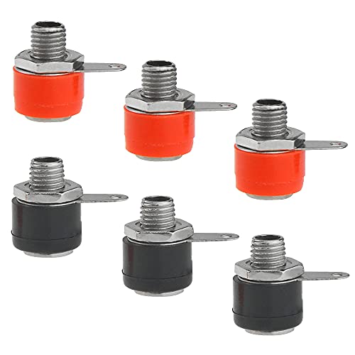 40 conectores banana hembra 4mm negro y rojo miniatura 6