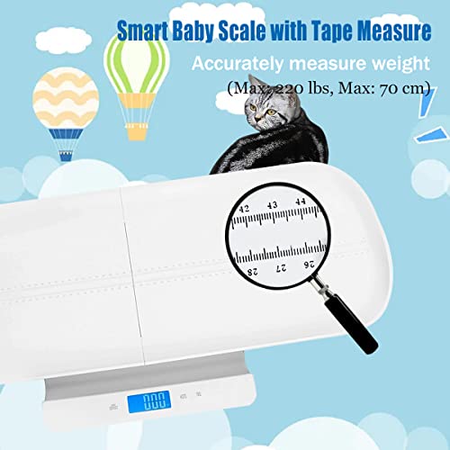 Asibt Baby Scale With Tape Measure, Multipurpose Pet/Digital Baby Scale, Digital Weight Max (70Cm) With Height Tray, Accurate Measurement Weight Max (220Lbs), Height Tracking Max (29In) #TOP7