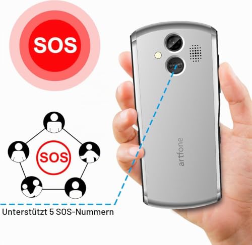 artfone A400 Silbrig - 4G Seniorenhandy Ohne Vertrag丨Rentner Handy große Tasten丨1800mAh Akku...