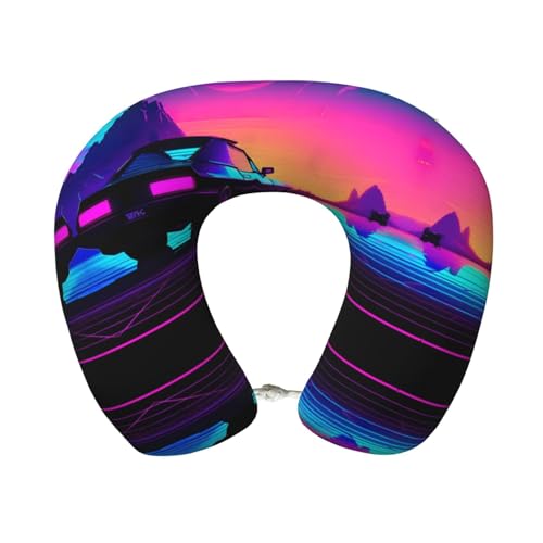 Almohada U espuma viscoelástica 25 cm viaje negro miniatura 1