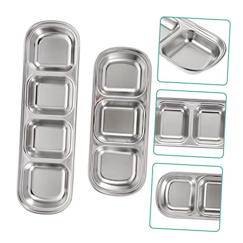 Beavorty 2stücke Edelstahl Futterplatten Mit Multi-fächern Kleine Futtertrays Für Hamster Chinchilla Kleine Haustiere Leicht Zu Reinigen Für Angenehme Fütterung