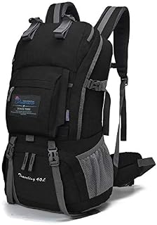 Mountaintop 40 Liter Hiking Backpack with Rain Cover for Outdoor Camping (Black-New)