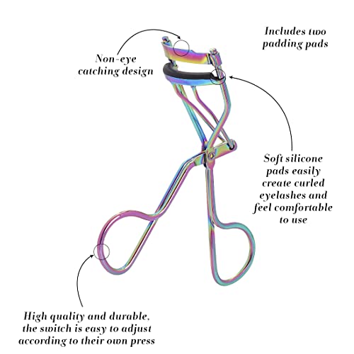 Kmchilj Eyelash Curler (Metal) With 2 Silicone Filler Pads Universal Eyelash Curler Eye Makeup Tool (1 Pack,Multicolour) #TOP4