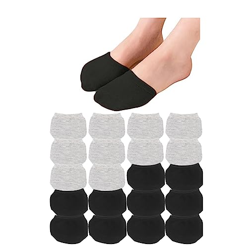 10 Pairs of Toe Topper Socks Toe Liner Half Seamless Socks No Show Low Cut Cotton Forefoot Invisible Half for Women Girls