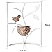 Metallic Votive Candle Holders, Decorative TeaLight Candle Stands for Table, Vintage Home Decor Centerpiece Features Bird, Nest and Tree by Marbrasse (White)