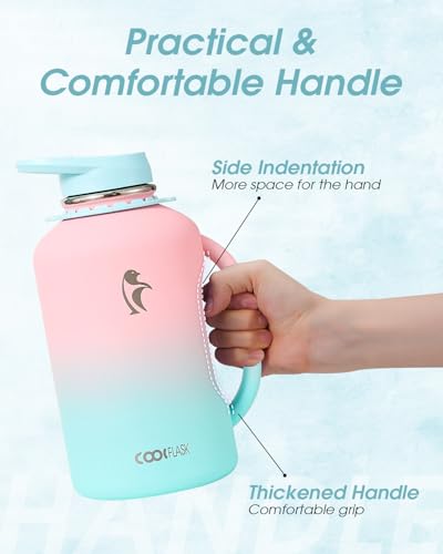Image of Coolflask 64 oz Water Jug with Handle, Half Gallon Insulated Water Bottle