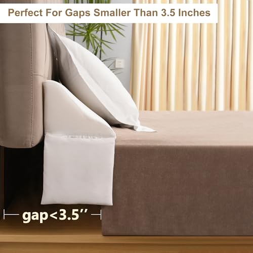 Vekkia King Bed Wedge Gap Filler Pillow/Mattress Wedge Gap Filler/Headboard Pillow/Bed Gap Filler to Close Gap (0-3.5") Between Headboard and Mattress King(White)