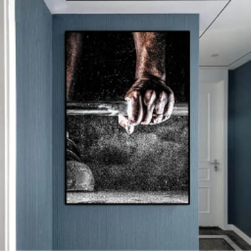 Affiche Halterophilie et Musculation TONGYINLI Toile Sport 70x100cm Set de 3 Cadres Deco Gym