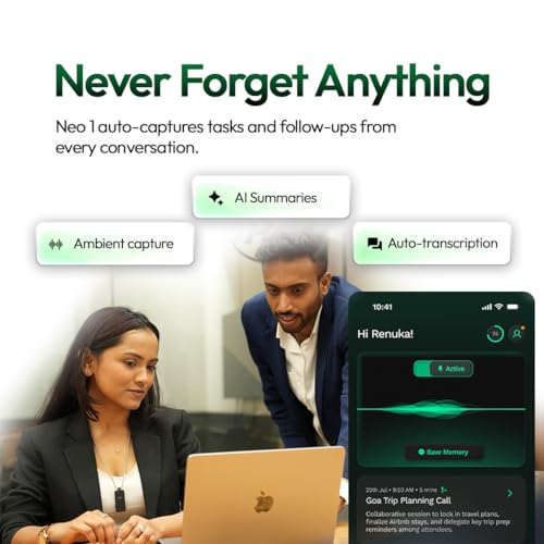 Image of neosapien Neo 1 Wearable AI Personal Assistant - Real-World AI Meeting Notetaker for Offline & in-Person Conversations - Smart Conversation Memory Pendant for Founders & Professionals - Copper