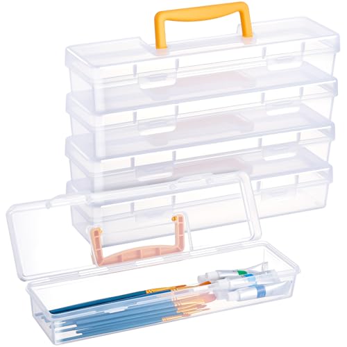 5 Pack Paint Brush Storage Box Portable 13" Long Paintbrush Drawing Tools