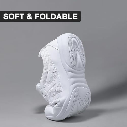 FLIOZY Womens Cheer Dance Shoes Girls White Breathable Lightweight Cheerleading Competition Shoes Athletic Sport Training3