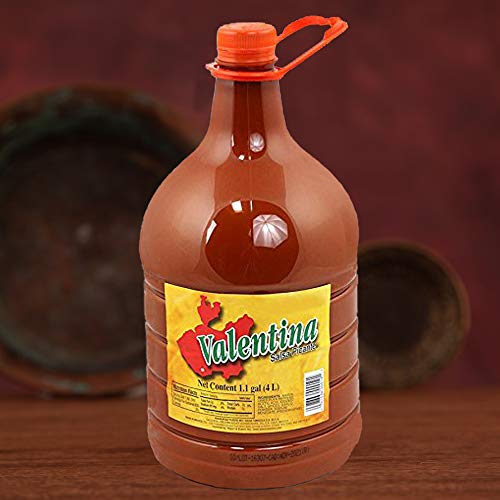 Valentina Mexican Hot Chile Sauce Spices Picante Salsa Seasoning Salt Spice Mix Made From Chili Peppers Perfect For Chips Fast Foods Lunch Snacks or More 4 Liters (1.1 Gallon)