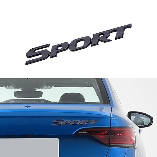 Image of UGSHY 1 PC Sport Side Door Badge, Personalise 3D Metal Car Sticker, Auto Trunk Adhesive Badge Decals, Side Fender Decoration Accessories Universal for Most Cars (Black)