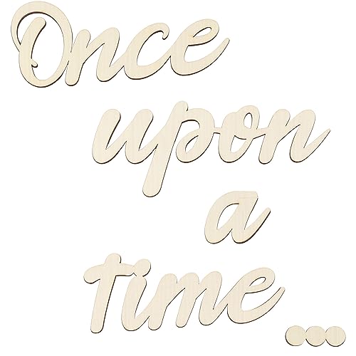 Longan Craft Once Upon a Time Sign Nursery Decor Once Upon a Time Wood Sign Wall Decor for Reading Corner Kids Room Family Bookshelf Home Décor Birthday Present DIY Decoration