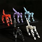 EHORIA 5 Pack 3D Printed Multi-Jointed Movable Robot Dog Action Figures, Drawing Mannequin Animal Figure Models, Desktop Jointed Doll Decorations for Home Office, 5.5inch
