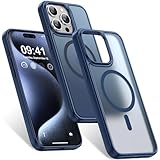 Humixx Magnetic Designed for iPhone 15 Pro Case [Military Grade Drop Tested] [Compatible with MagSafe] Slim Protective Translucent Matte Shockproof Case for iPhone 15 Pro Phone Case Cover 6.1'', Blue