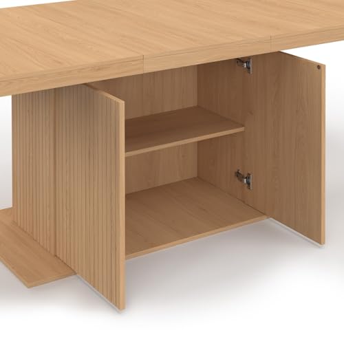 Table à manger extensible rectangle Juliette 8 à 12 personnes avec rangement central - 7