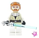 LEGO Star Wars - Figur Obi Wan Kenobi mit Laserschwert und pinkfarbenen Stern