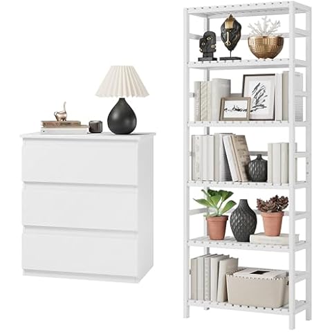 Bamjoy White Nightstand with 3 Drawers, Beside Table with Drawers for Bedroom, Small Side Table Storage Cabinet 3 Drawer Night Stand Dresser for Home Office, 21.7W x 14.0D x 24.8H Inches Cover
