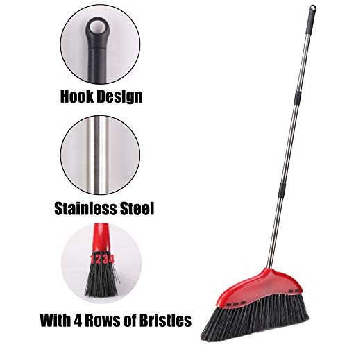 Anriy Outdoor Broom for Floor Cleaning - Heavy Duty Commercial Sweeper Brooms for Garage, Patio, Lobby, Mall, Office and Concrete Floor, Indoor Angle Broom for Sweeping Home and Kitchen (52 inch)