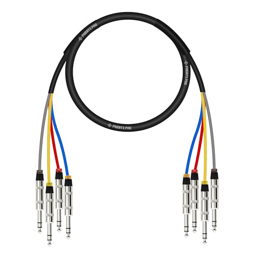 Phenyx Pro 4-Channel 1/4-Inch TRS Patch Cable 3 ft PCBL-QR4IN1-3