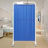 Klappbarer Medizinischer Sichtschutz, Klinik-Sichtschutz, Rollbare Stationstrennwandpaneele, Tragbarer Raumteiler, Platzsparend, For Arztpraxen, Schönheitssalons, Krankenhausstationen(Dark Blue)